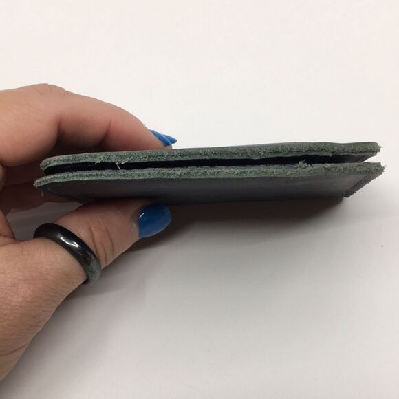 Hide And Drink Handmade Dark Gray Leather Card Case - Picture 10 of 16